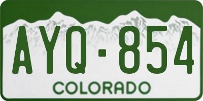 CO license plate AYQ854