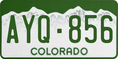 CO license plate AYQ856
