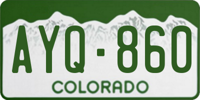 CO license plate AYQ860