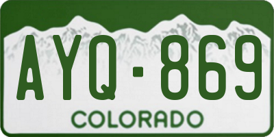 CO license plate AYQ869