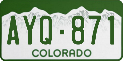 CO license plate AYQ871