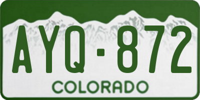 CO license plate AYQ872