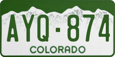 CO license plate AYQ874