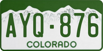 CO license plate AYQ876