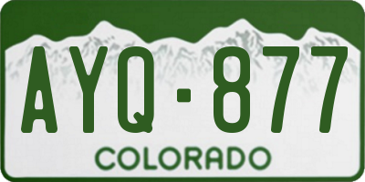 CO license plate AYQ877