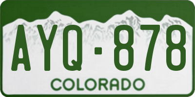 CO license plate AYQ878