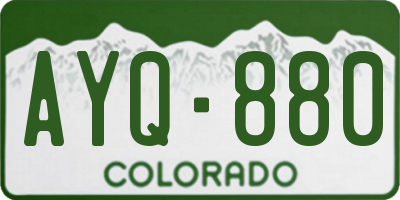 CO license plate AYQ880