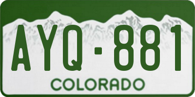 CO license plate AYQ881