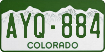 CO license plate AYQ884