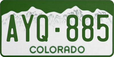 CO license plate AYQ885