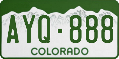 CO license plate AYQ888