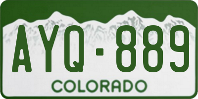 CO license plate AYQ889