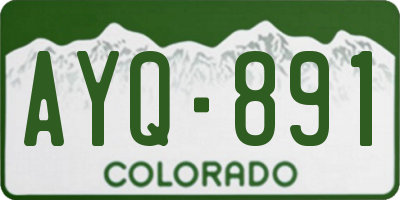 CO license plate AYQ891