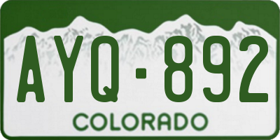 CO license plate AYQ892