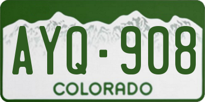 CO license plate AYQ908