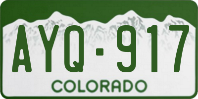 CO license plate AYQ917
