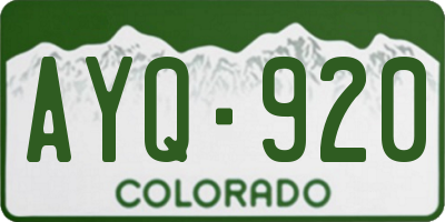 CO license plate AYQ920