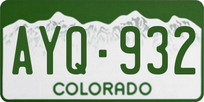 CO license plate AYQ932