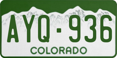 CO license plate AYQ936
