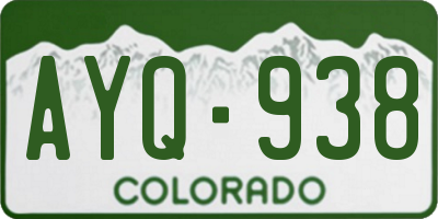 CO license plate AYQ938
