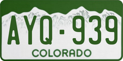 CO license plate AYQ939