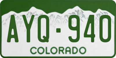 CO license plate AYQ940