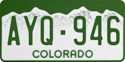 CO license plate AYQ946