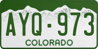 CO license plate AYQ973