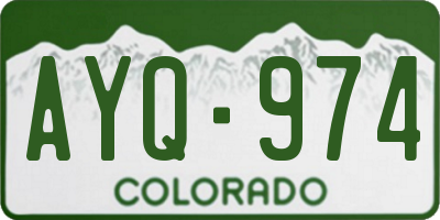 CO license plate AYQ974
