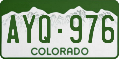 CO license plate AYQ976