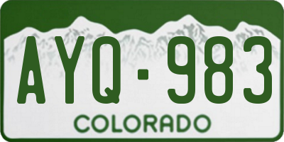 CO license plate AYQ983