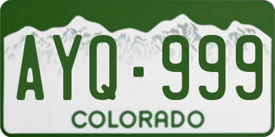 CO license plate AYQ999