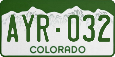 CO license plate AYR032