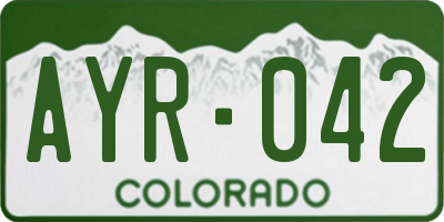 CO license plate AYR042