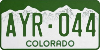 CO license plate AYR044