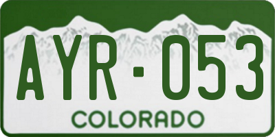 CO license plate AYR053