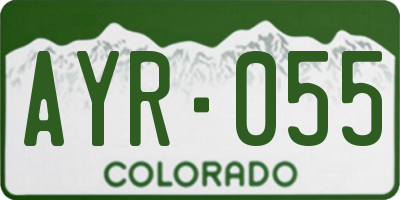 CO license plate AYR055