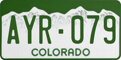 CO license plate AYR079