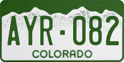 CO license plate AYR082