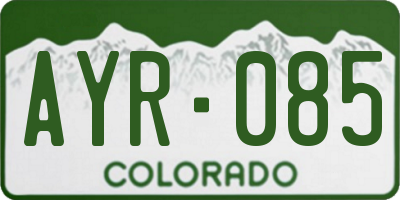 CO license plate AYR085
