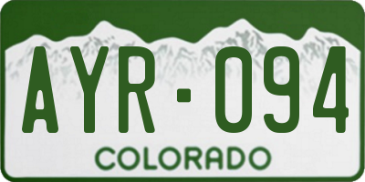 CO license plate AYR094