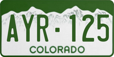 CO license plate AYR125