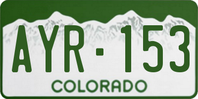 CO license plate AYR153
