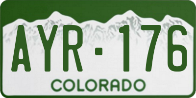 CO license plate AYR176