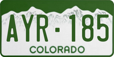 CO license plate AYR185