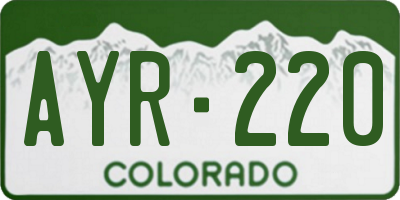 CO license plate AYR220