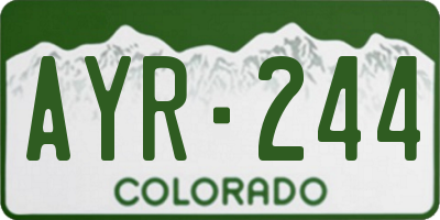 CO license plate AYR244
