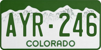 CO license plate AYR246