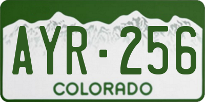 CO license plate AYR256