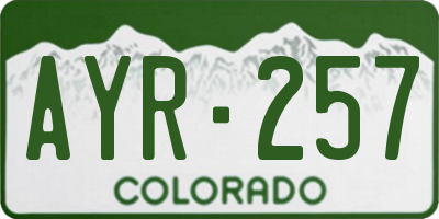 CO license plate AYR257